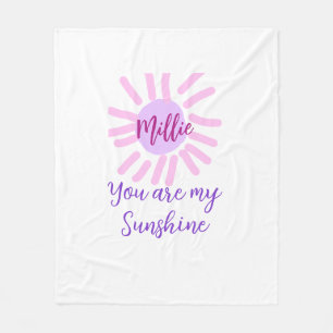 Couverture Polaire vous êtes mon soleil violet rose pastel rayons de