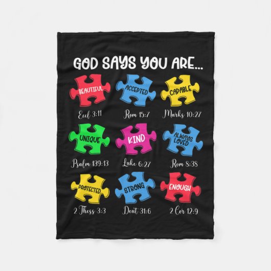 Couverture Polaire Vous Êtes Sensibilisation sur l'autisme Puzzle Bib (Devant)