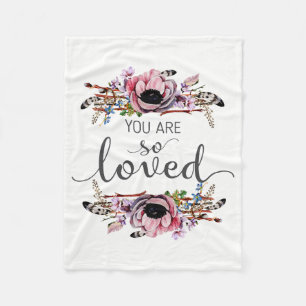 Couverture Polaire Vous êtes tellement adoré Boho Chic Floral Wreath 