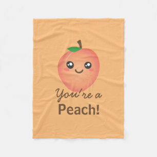 Couverture Polaire Vous êtes un Peach Sweet Kawaii Cute Funny Foodie