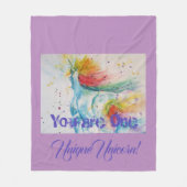 Couverture Polaire Vous Êtes Une Unicorne Unique ! Aquarelle arc-en-c (Devant)