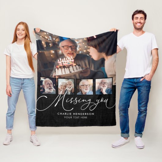 Couverture Polaire Vous Manquez 5 photos collage manuscrit (En situation)