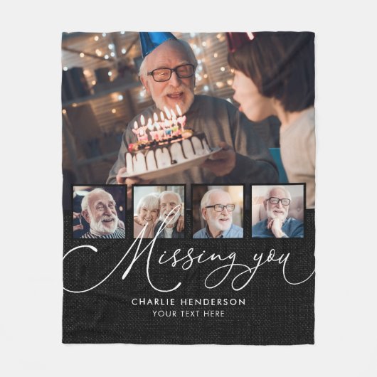 Couverture Polaire Vous Manquez 5 photos collage manuscrit (Devant)