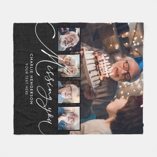 Couverture Polaire Vous Manquez 5 photos collage manuscrit (Devant (Horizontal))