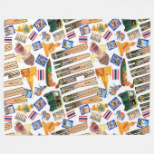 Couverture Polaire Voyage Destination Bangkok Motif (Devant (Horizontal))