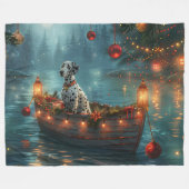 Couverture Polaire Voyage festif de Noël dalmate (Devant (Horizontal))