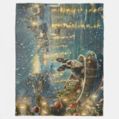 Couverture Polaire Voyage festif de Noël de Boston Terrier (Devant)