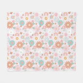 Couverture Polaire Voyage hippy 60s les années 70 Daisy Flower Peace  (Devant (Horizontal))