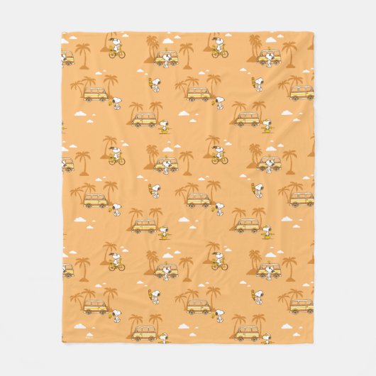 Couverture Polaire Voyage sur route | Peanuts Snoopy Beach Motif (Devant)