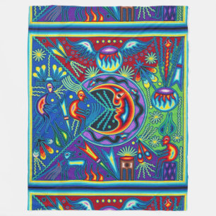 Couverture Polaire Voyage tribal maya mexicain de Boho d'art d'Oaxaca