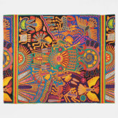 Couverture Polaire Voyage tribal maya mexicain de Boho d'art d'Oaxaca (Devant (Horizontal))