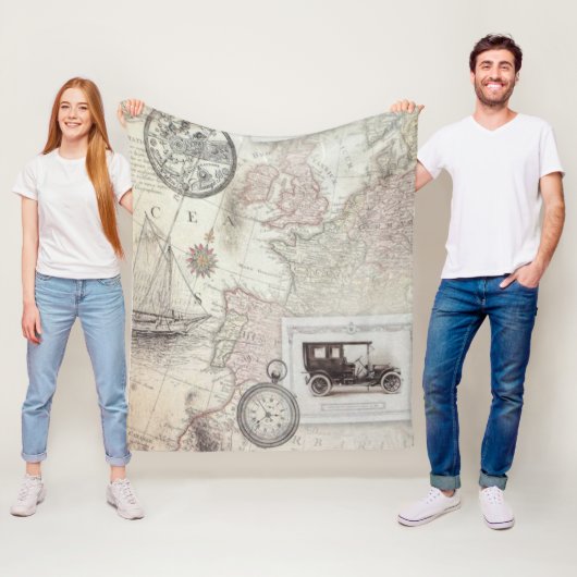 Couverture Polaire Voyage vintage (En situation)