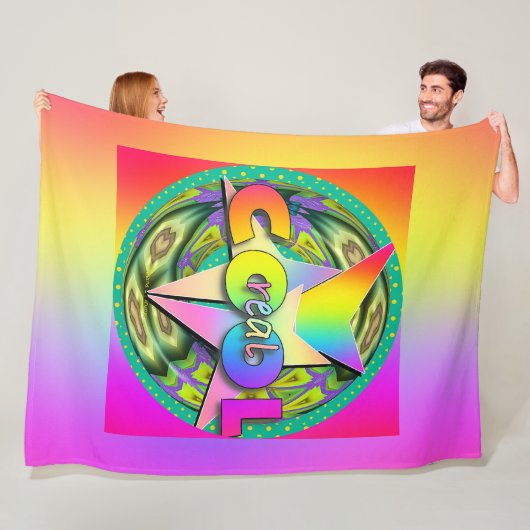 Couverture Polaire Vrai arc-en-ciel cool (En situation)