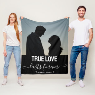 Couverture Polaire Vrai Love Couple Photo Blanket en polaire