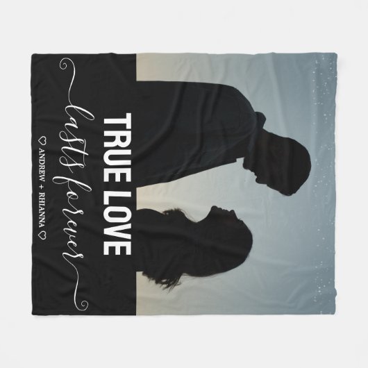 Couverture Polaire Vrai Love Couple Photo Blanket en polaire (Devant (Horizontal))