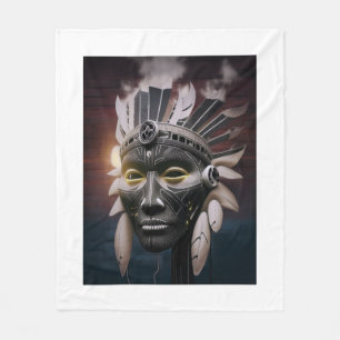 Couverture Polaire Vue abstraite d'un chef amérindien