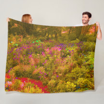 Vue de fleurs de jardin panoramique doré cool