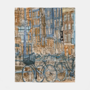 Couverture Polaire Vue de New York City d'aquarelle des destinations