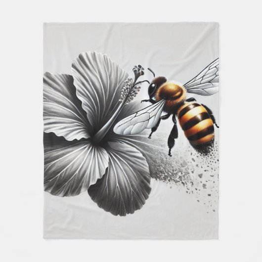 Couverture Polaire Vue macro détaillée d'une abeille (Devant)