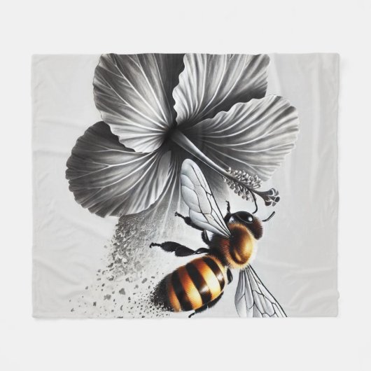 Couverture Polaire Vue macro détaillée d'une abeille (Devant (Horizontal))