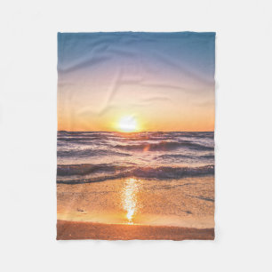 Couverture Polaire Vue Pittoresque sur l'océan au coucher du soleil