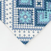 Couverture Polaire Vyshyvanka bleu ukrainien broderie (Coin)