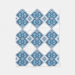 Couverture Polaire Vyshyvanka ukrainien de bleu de broderie