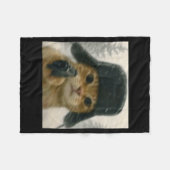 Couverture Polaire Wacky Cat Wearing Ushanka Hat Russian Meme Cat Hum (Devant (Horizontal))