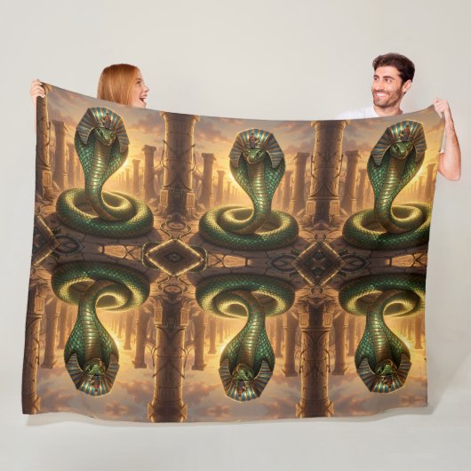 Couverture Polaire Wadjet – Déesse serpent égyptienne´6 (En situation)