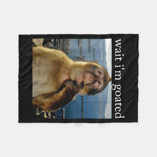 Couverture Polaire Wait I'm Goated Funny Thinking Monkey Meme Brainro (Devant (Horizontal))