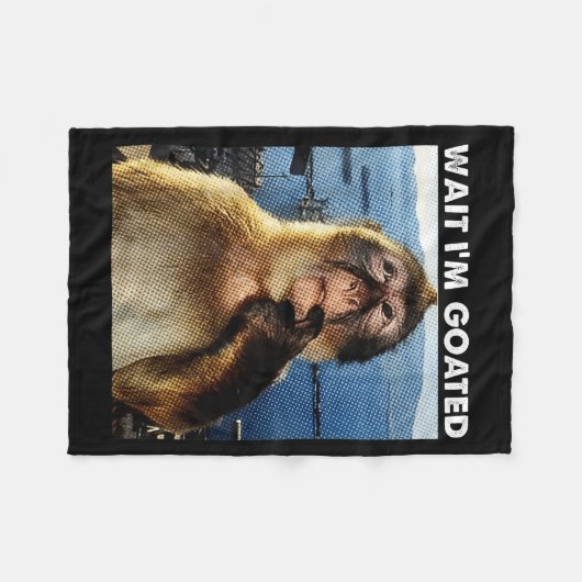 Couverture Polaire Wait I'm Goated Funny Thinking Monkey Meme Brainro (Devant (Horizontal))