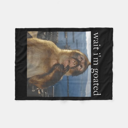 Couverture Polaire Wait I'm Goated Funny Thinking Monkey Meme Gen Z H (Devant (Horizontal))