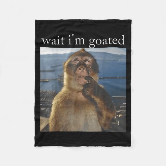 Couverture Polaire Wait I'm Goated Funny Thinking Monkey Meme Gen Z H (Devant)