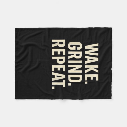 Couverture Polaire Wake Grind Repeat Motivational Hustle Design  (Devant (Horizontal))