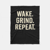 Couverture Polaire Wake Grind Repeat Motivational Hustle Design  (Devant)