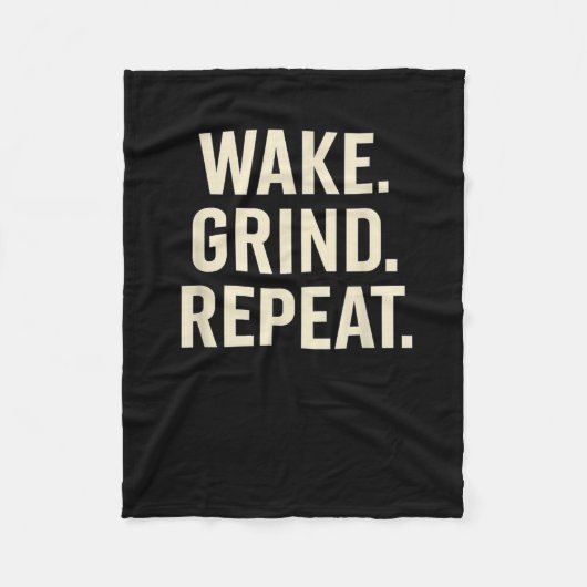 Couverture Polaire Wake Grind Repeat Motivational Hustle Design  (Devant)