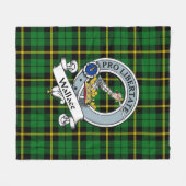 Couverture Polaire Wallace Green Clan Badge Tartan Plaid (Devant (Horizontal))