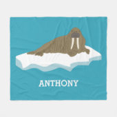 Couverture Polaire Walrus sur une illustration Iceberg Personnalisé (Devant (Horizontal))