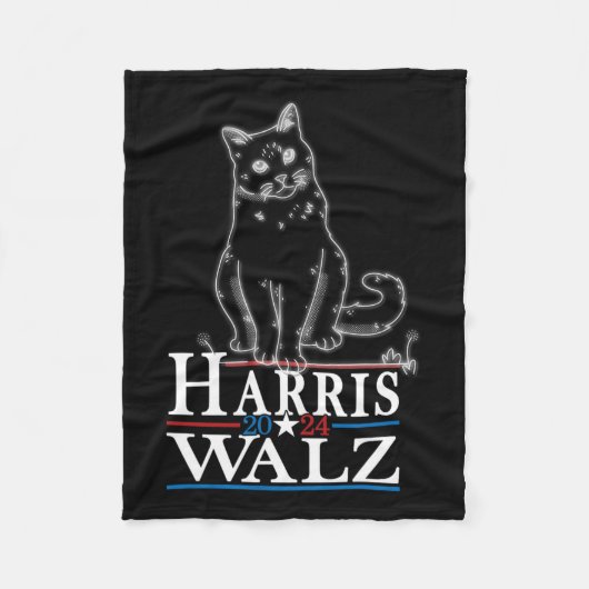 Couverture Polaire Waltz 2024 Election Funny Cat Kamala Harris Tim WA (Devant)
