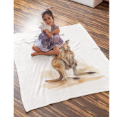 Couverture Polaire Wanderer extérieur : aquarelle Kangaroo personnali