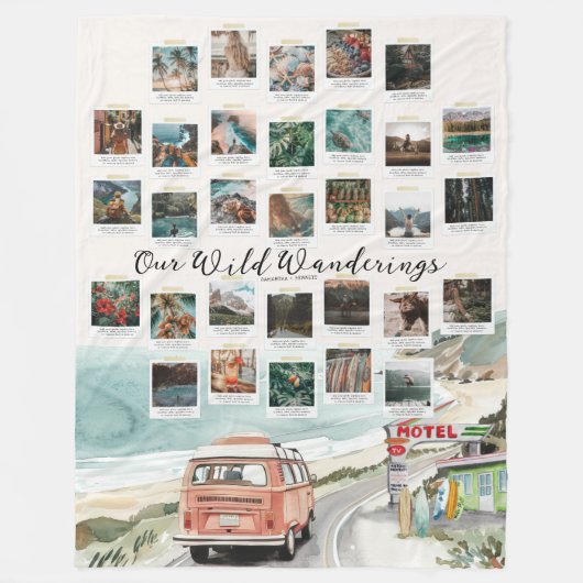 Couverture Polaire Wanderlust | Captures instantanées Mémoire photo (Devant)