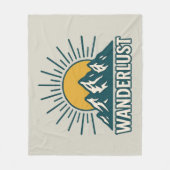 Couverture Polaire Wanderlust Retro Teal Mountain Sunrise | Hiking (Devant)
