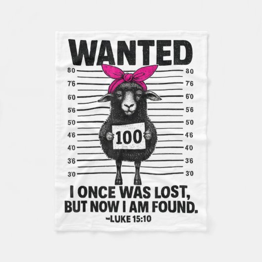 Couverture Polaire Wanted I Once Was Lost Funny Sheep Quotes Jesus Ch (Devant)