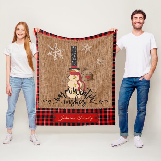 Couverture Polaire Warm Winter Warm - Snowman (En situation)