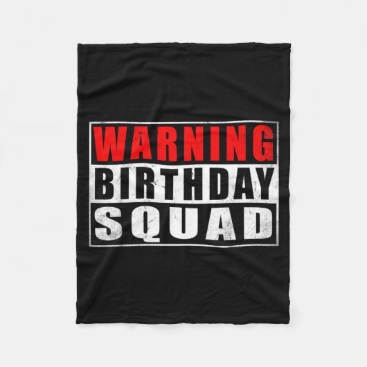 Couverture Polaire Warning Birthday Squad Funny Quotes Vintage  (Devant)