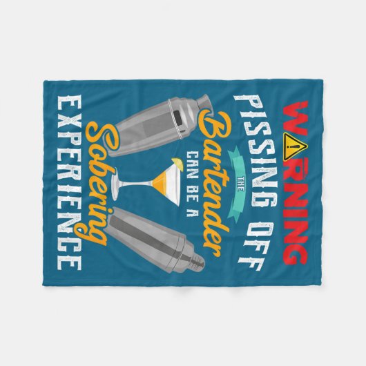 Couverture Polaire Warning Ing Off The Bartender Funny Sarcastic Bart (Devant (Horizontal))