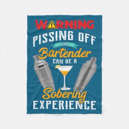 Couverture Polaire Warning Ing Off The Bartender Funny Sarcastic Bart (Devant)