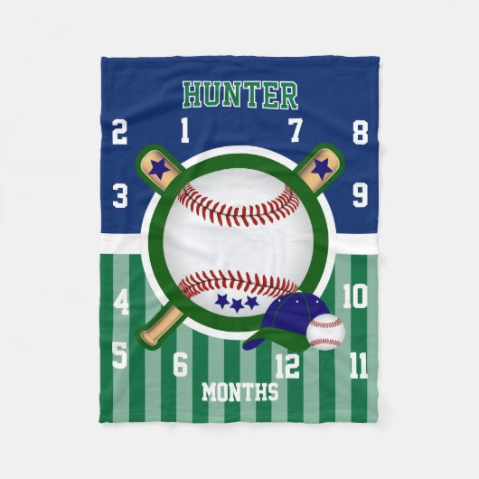 Couverture Polaire Watch Me Grow - Sport Baseball ⚾ - Vert (Devant)