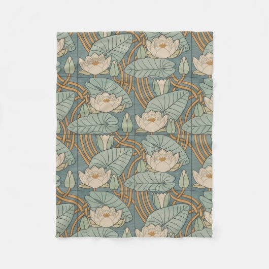 Couverture Polaire Water Lys Lily Art Nouveau Nature (Devant)