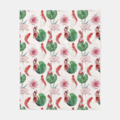 Couverture Polaire Watercolor Art Koi Fish Lotus Lily Pad (Devant)